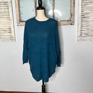 Black Tape Womens Knitted Sweater Drop Shoulder Dark Teal Size X NWT